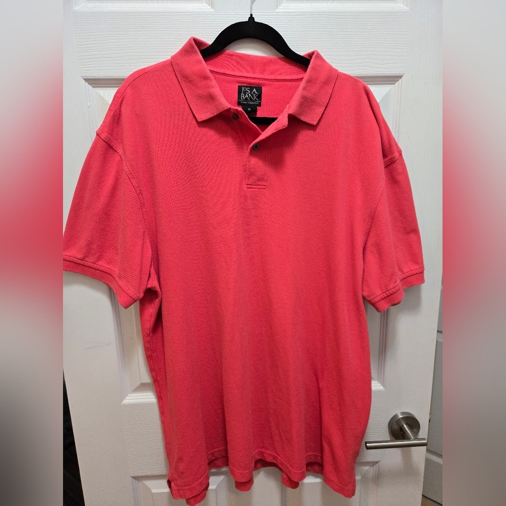 Jos A Bank Men's Polo Shirt, Coral, XL